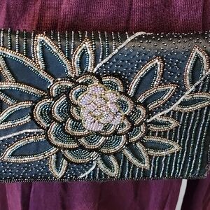 Vintage Beaded Evening clutch purse Made By Courtenay